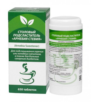 АРНЕБИЯ СТЕВИЯ в пластиковой банке с дозатором таблетки  №650