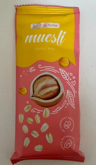 Батончик мюсли foodforte орехи/мед 50 г