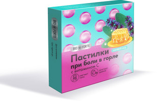 Пастилки при боли в горле bioforte (шалфей-мед) №9