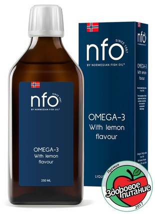NFO Омега жидкая, со вкусом лимона НФО (NFO) норвеж фиш ойл масло  250 мл