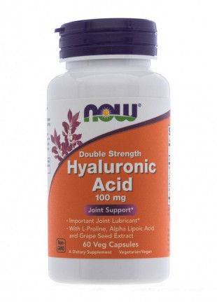 NOW Нау Гиалуроновая кислота двойной силы (HYALURONIC ACID 100MG 2X PLUS ) капсулы  №60