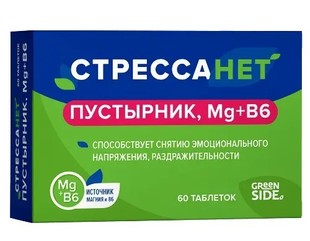 Стрессанет. Пустырник , Магний + В6 таблетки  №60