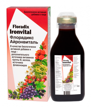 Флорадикс Айронвиталь, (Floradix Ironvital), железо тоник  250 мл